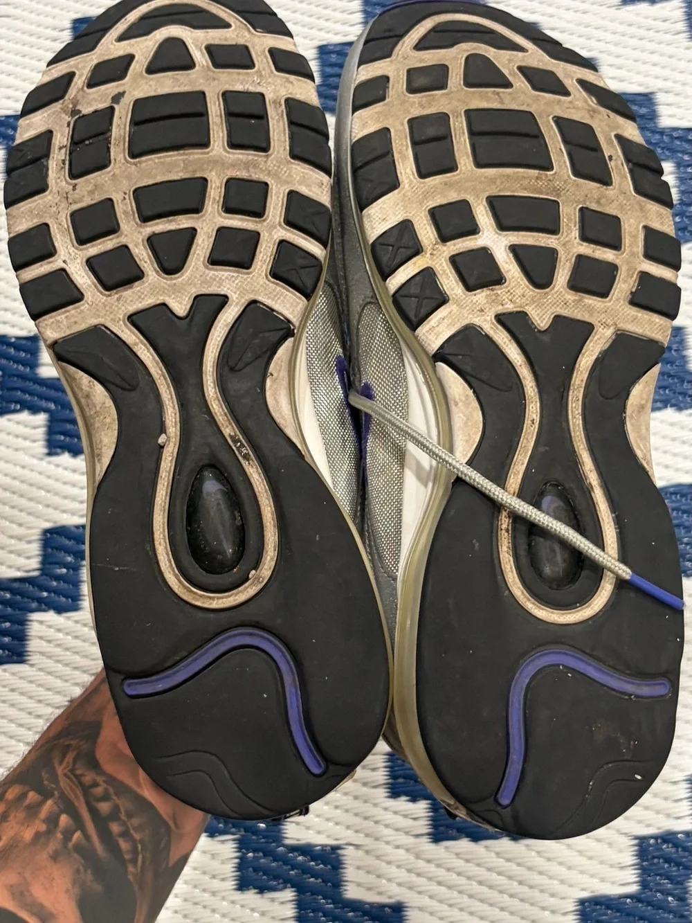 Nike Air Max 97 Purple Bullet Metallic Sneakers Mens Size 10.5